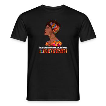Juneteenth 1865 Gedenken an meine Vorfahren - Männer T-Shirt - Schwarz - Vorne - AI Model Male 178 light (178cm)