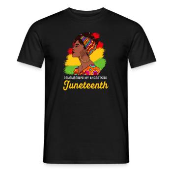 Juneteenth 1865 Gedenken an meine Vorfahren - Männer T-Shirt - Schwarz - Vorne - AI Model Male 178 light (178cm)