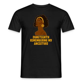 Juneteenth 1865 Se souvenir de mes ancêtres - T-shirt homme - noir - Devant - AI Model Male 178 light (178cm)