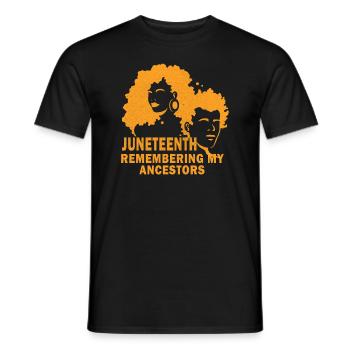 Juneteenth 1865 Gedenken an meine Vorfahren - Männer T-Shirt - Schwarz - Vorne - AI Model Male 178 light (178cm)
