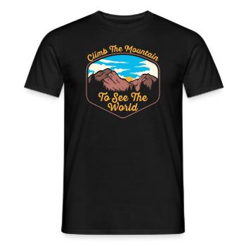 Erklimmen Sie den Berg, um die Welt zu sehen - Männer T-Shirt - Schwarz - Vorne - AI Model Male 178 light (178cm)