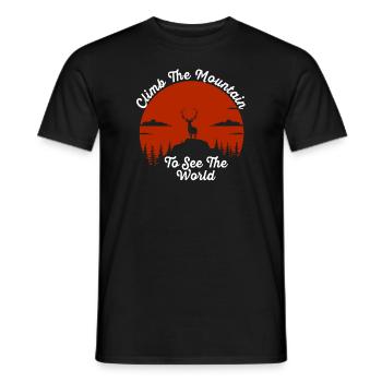 Erklimmen Sie den Berg, um die Welt zu sehen - Männer T-Shirt - Schwarz - Vorne - AI Model Male 178 light (178cm)