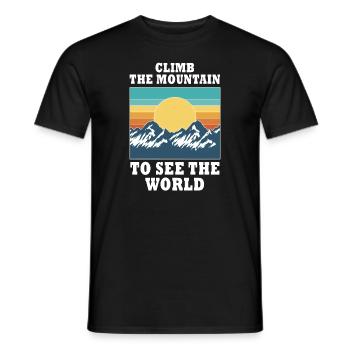 Erklimmen Sie den Berg, um die Welt zu sehen - Männer T-Shirt - Schwarz - Vorne - AI Model Male 178 light (178cm)