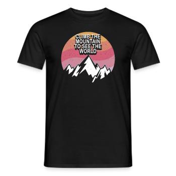 Climb The Mountain To See The World - Men's T-Shirt - black - Front - AI Model Male 178 light (178cm)