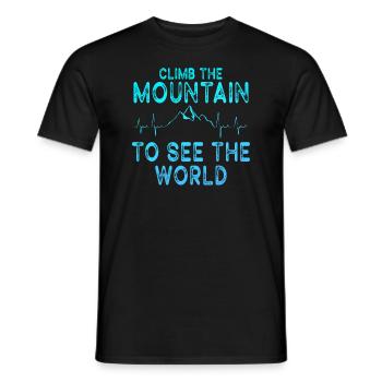 Erklimmen Sie den Berg, um die Welt zu sehen - Männer T-Shirt - Schwarz - Vorne - AI Model Male 178 light (178cm)