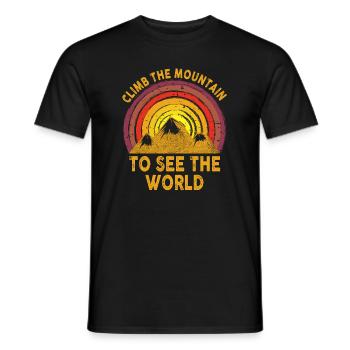 Erklimmen Sie den Berg, um die Welt zu sehen - Männer T-Shirt - Schwarz - Vorne - AI Model Male 178 light (178cm)