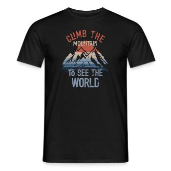Erklimmen Sie den Berg, um die Welt zu sehen - Männer T-Shirt - Schwarz - Vorne - AI Model Male 178 light (178cm)