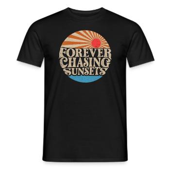 Forever Chasing Sunsets Retro Summer Vacation - T-shirt homme - noir - Devant - AI Model Male 178 light (178cm)