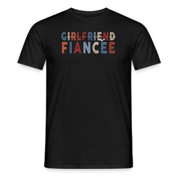 Girlfriend Fiancee Couple Engagement Engaged - Men's T-Shirt - black - Front - AI Model Male 178 light (178cm)