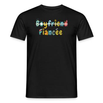 Couple Engagement Engaged Men Funny Fiancee - Men's T-Shirt - black - Front - AI Model Male 178 light (178cm)