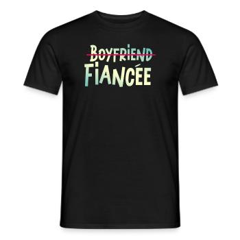 Couple Engagement Engaged Men Funny Fiancee - Men's T-Shirt - black - Front - AI Model Male 178 light (178cm)