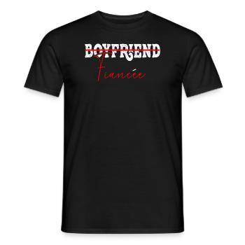 Couple Engagement Engaged Men Funny Fiancee - Men's T-Shirt - black - Front - AI Model Male 178 light (178cm)