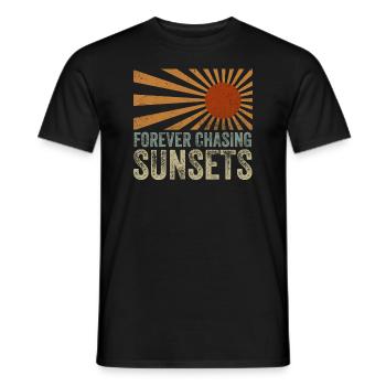 Forever Chasing Sunsets Retro Summer Vacation - Men's T-Shirt - black - Front - AI Model Male 178 light (178cm)