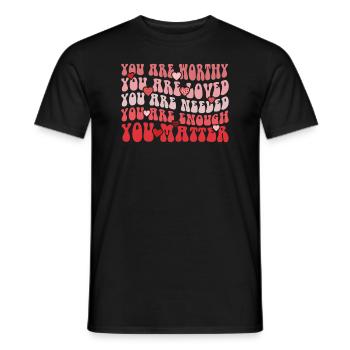 You Matter Kindness Be Kind Groovy Mental Health - Men's T-Shirt - black - Front - AI Model Male 178 light (178cm)