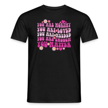 You Matter Kindness Be Kind Groovy Mental Health - Men's T-Shirt - black - Front - AI Model Male 178 light (178cm)