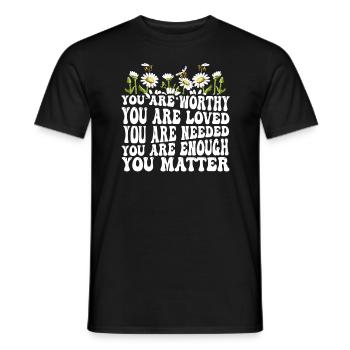 You Matter Kindness Be Kind Groovy Mental Health - Men's T-Shirt - black - Front - AI Model Male 178 light (178cm)