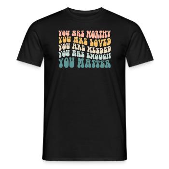 You Matter Kindness Be Kind Groovy Mental Health - Men's T-Shirt - black - Front - AI Model Male 178 light (178cm)