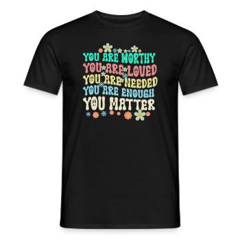 You Matter Kindness Be Kind Groovy Mental Health - Men's T-Shirt - black - Front - AI Model Male 178 light (178cm)