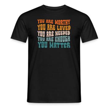 You Matter Kindness Be Kind Groovy Mental Health - Men's T-Shirt - black - Front - AI Model Male 178 light (178cm)
