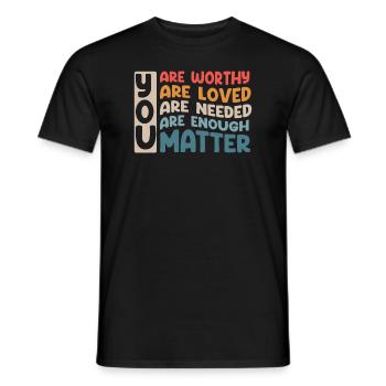 You Matter Kindness Be Kind Groovy Mental Health - Men's T-Shirt - black - Front - AI Model Male 178 light (178cm)