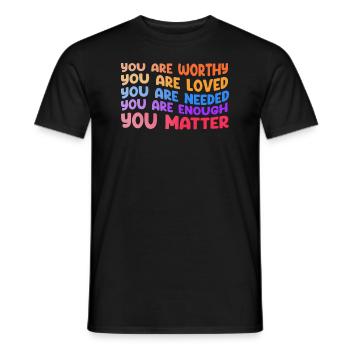 You Matter Kindness Be Kind Groovy Mental Health - Men's T-Shirt - black - Front - AI Model Male 178 light (178cm)