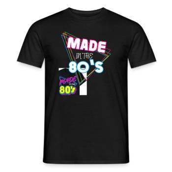80er Die Musik der 80er Jahre - Männer T-Shirt - Schwarz - Vorne - AI Model Male 178 light (178cm)