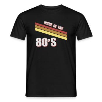 80's La musique des années 80 - T-shirt homme - noir - Devant - AI Model Male 178 light (178cm)