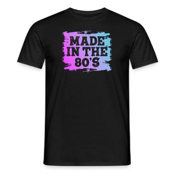80er Die Musik der 80er Jahre - Männer T-Shirt - Schwarz - Vorne - AI Model Male 178 light (178cm)