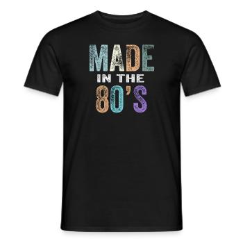 80er Die Musik der 80er Jahre - Männer T-Shirt - Schwarz - Vorne - AI Model Male 178 light (178cm)
