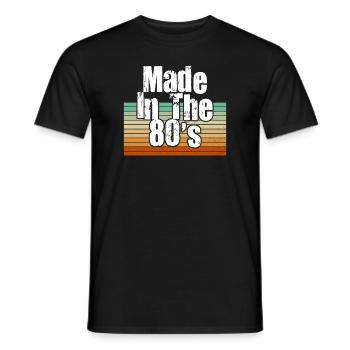 80's La musique des années 80 - T-shirt homme - noir - Devant - AI Model Male 178 light (178cm)