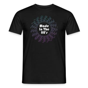 80's La musique des années 80 - T-shirt homme - noir - Devant - AI Model Male 178 light (178cm)
