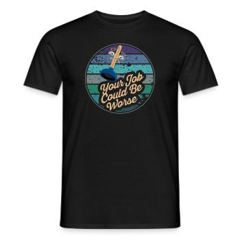 Your Job Could Be Worse Toilet Paper Workplace - Men's T-Shirt - black - Front - AI Model Male 178 light (178cm)