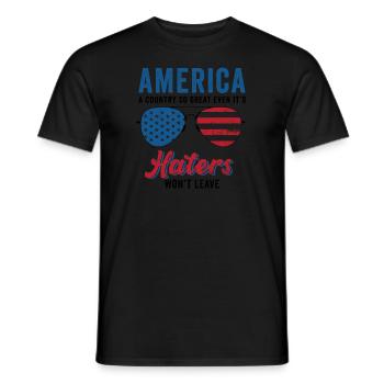 L’Amérique Un pays si grand Patriotique américain - T-shirt homme - noir - Devant - AI Model Male 178 light (178cm)