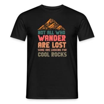 Wandern Sie auf der Suche nach kühlen Felsen - Männer T-Shirt - Schwarz - Vorne - AI Model Male 178 light (178cm)
