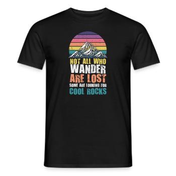 Wandern Sie auf der Suche nach kühlen Felsen - Männer T-Shirt - Schwarz - Vorne - AI Model Male 178 light (178cm)