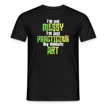 Ich bin kein unordentlicher Spaß Moderne Kunst Gemälde - Männer T-Shirt - Schwarz - Vorne - AI Model Male 178 light (178cm)