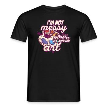 Ich bin kein unordentlicher Spaß Moderne Kunst Gemälde - Männer T-Shirt - Schwarz - Vorne - AI Model Male 178 light (178cm)