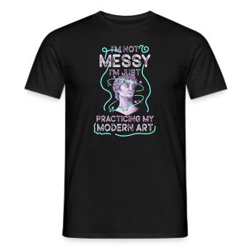 Je ne suis pas une peinture d’Art moderne amusante et désordonnée - T-shirt homme - noir - Devant - AI Model Male 178 light (178cm)