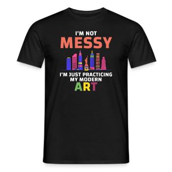 Ich bin kein unordentlicher Spaß Moderne Kunst Gemälde - Männer T-Shirt - Schwarz - Vorne - AI Model Male 178 light (178cm)