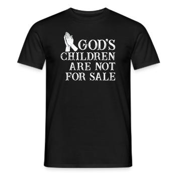 God's Children Are Not For Sale Christian Children - Men's T-Shirt - black - Front - AI Model Male 178 light (178cm)