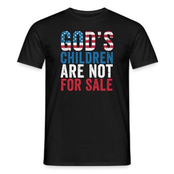 God's Children Are Not For Sale Christian Children - Men's T-Shirt - black - Front - AI Model Male 178 light (178cm)