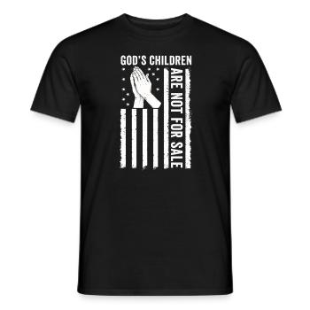 God's Children Are Not For Sale Christian Children - Men's T-Shirt - black - Front - AI Model Male 178 light (178cm)