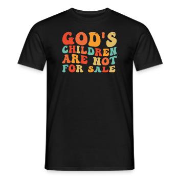 God's Children Are Not For Sale Christian Children - Men's T-Shirt - black - Front - AI Model Male 178 light (178cm)