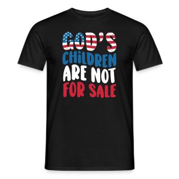 God's Children Are Not For Sale Christian Children - Men's T-Shirt - black - Front - AI Model Male 178 light (178cm)