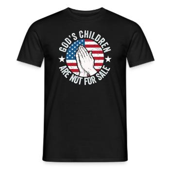 God's Children Are Not For Sale Christian Children - Men's T-Shirt - black - Front - AI Model Male 178 light (178cm)