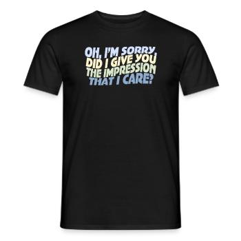 Gleichgültigkeit, Sarkasmus, andere Haltung - Männer T-Shirt - Schwarz - Vorne - AI Model Male 178 light (178cm)