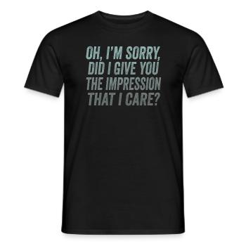 Gleichgültigkeit, Sarkasmus, andere Haltung - Männer T-Shirt - Schwarz - Vorne - AI Model Male 178 light (178cm)