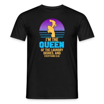 Reine de la lessive, de la vaisselle et de tout le reste - T-shirt homme - noir - Devant - AI Model Male 178 light (178cm)
