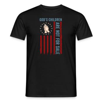 God's Children Are Not For Sale Christian Children - Men's T-Shirt - black - Front - AI Model Male 178 light (178cm)