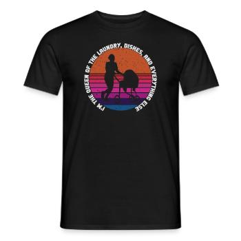 Reine du linge, de la vaisselle et de tout le reste - T-shirt homme - noir - Devant - AI Model Male 178 light (178cm)
